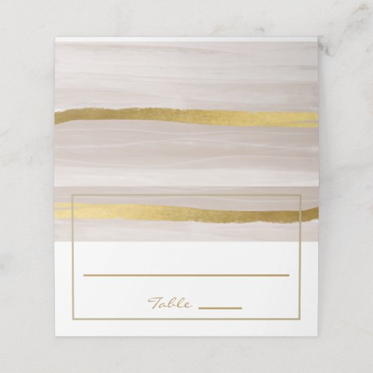 Carte De Placement Élégante Parties scintillant or crème classique (Extérieur déplié)