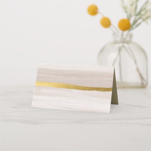 Carte De Placement Élégante Parties scintillant or crème classique (Dos)