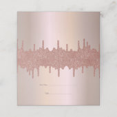 Carte De Placement Elégante Parties scintillant Rose or, Blush et Bla (Extérieur déplié)