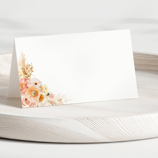 Carte De Placement Elégante Pêche et crème avec Mariage Monogram