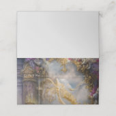 Carte De Placement Élégante Porte d'or céleste, Texte Or (Extérieur déplié)