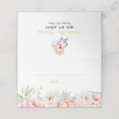 Carte De Placement Elégante Quinceañera rose & or (Extérieur déplié)