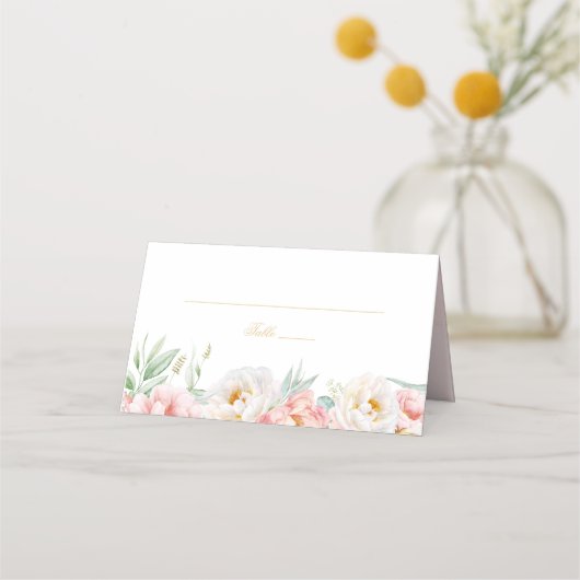 Carte De Placement Elégante Quinceañera rose & or (Devant)