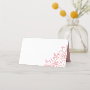 Carte De Placement Élégante Régence Française Rose Fleur de Lis Maria