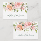 Carte De Placement Élégante rose d'abricot rose mère de la chambre (Devant / Derrière)