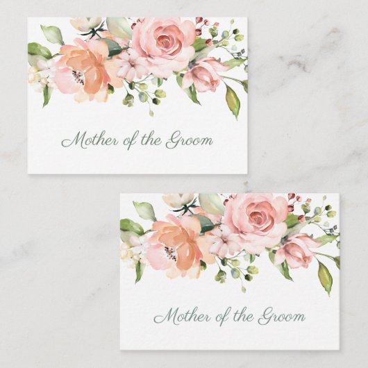 Carte De Placement Élégante rose d'abricot rose mère de la chambre (Devant / Derrière)