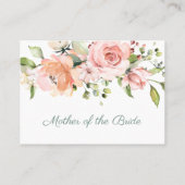 Carte De Placement Élégante rose d'abricot rose mère de la mariée (Dos)