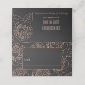CARTE DE PLACEMENT ÉLÉGANTE ROSE ROSE ROSE ROSE NOIR MARIAGE FLORAL (Extérieur déplié)