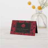 Carte De Placement Élégante Rose rouge - Mariage (Dos)