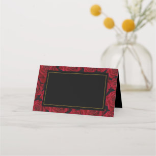 Carte De Placement Élégante Rose rouge - Mariage
