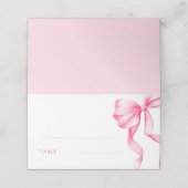 Carte De Placement Elégante table de Fête des mariées de Bow Rose (Extérieur déplié)