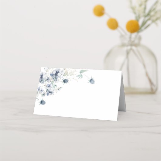 Carte De Placement Elégante table de Mariage de feuillage d'hiver ble (Devant)