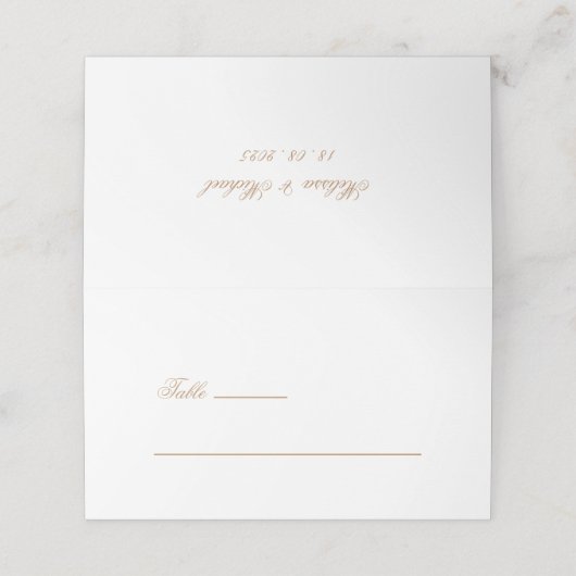 Carte De Placement Élégante table de Mariage de script de calligraphi (Extérieur déplié)