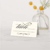 Carte De Placement Élégante table de Mariage de script de calligraphi (Devant)