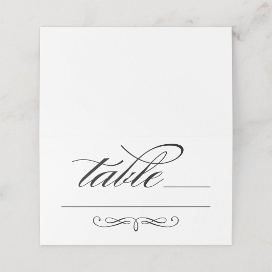 Carte De Placement Élégante table de Mariage de script de calligraphi (Extérieur déplié)