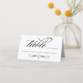 Carte De Placement Élégante table de Mariage de script de calligraphi (Devant)