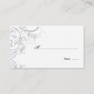 Carte De Placement Elégante table florale en étain Siège/Place Card