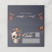 Carte De Placement Élégante table gothique florale et nom place (Extérieur déplié)