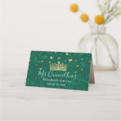 Carte De Placement Élégante Table Pliante Parchemin Vert Or Rose (Dos)