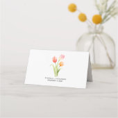 Carte De Placement Élégante Tulipe d'été rose rouge et jaune (Dos)