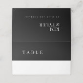 Carte De Placement Élégante typographie noir et blanc mariage moderne (Extérieur déplié)