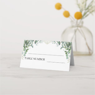 Carte De Placement Elégante verdure Eucalyptus Feuille Mariage