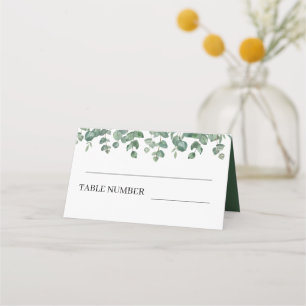 Carte De Placement Elégante verdure Eucalyptus Feuille Mariage