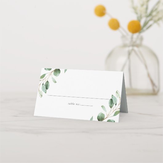 Carte De Placement Élégante verdure Eucalyptus Mariage plié (Devant)