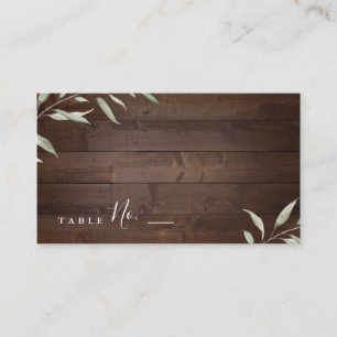 Carte De Placement Élégante verdure grange bois comté mariage rustiqu