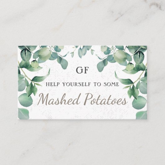 Carte De Placement Élégante verdure Unique de restauration Plaques de (Devant)