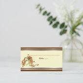 Carte De Placement Elégante vigne de raisin, automne laisse mariage c (Debout devant)