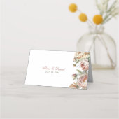 Carte De Placement Elégante Watercolor Peonies Mariage Place Card (Dos)