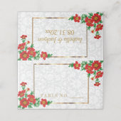 Carte De Placement Élégantes fleurs de pavot rouge (Extérieur déplié)