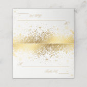 Carte De Placement Élégants flocons de neige blancs et dorés (Extérieur déplié)