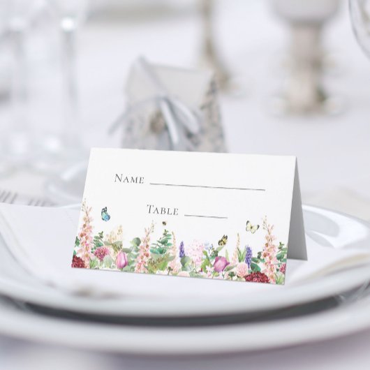 Carte De Placement Élégants papillons floraux rose violet