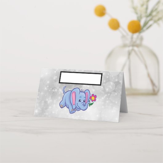 Carte De Placement Éléphant de dessin animé mignon (Devant)