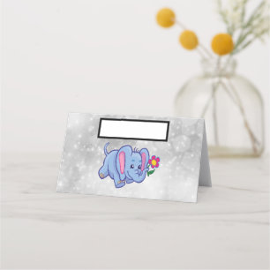 Carte De Placement Éléphant de dessin animé mignon