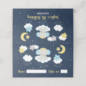 Carte De Placement Elephant Jaune et Marine Anniversaire Siège (Extérieur déplié)