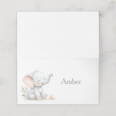 Carte De Placement Elephant Themed Baby Shower Place Cards (Extérieur déplié)