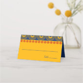 Carte De Placement Eléphants à thème indiens en Mariage bleu royal (Devant)