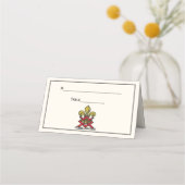 Carte De Placement Emblème Preppy Gold Red Heraldic Crest Fleur de Li (Dos)