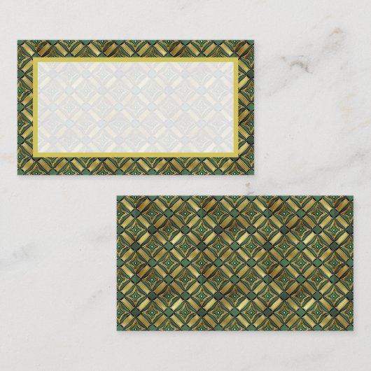 Carte De Placement Emerald & Gold Art Déco (Devant / Derrière)