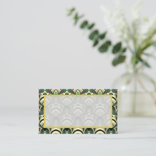 Carte De Placement Emerald & Gold Art Déco (Debout devant)