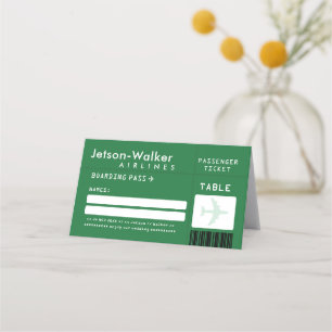 Carte De Placement Emerald Green Airline Billets Mariage invité