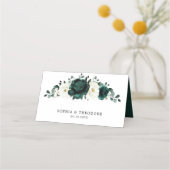 Carte De Placement Emerald Green Eucalyptus Blanc Floral Mariage (Dos)