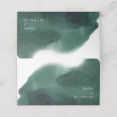 Carte De Placement Emerald Green Moderne Mariage aquarelle (Extérieur déplié)