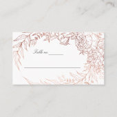 Carte De Placement Emerald Green Rose Gold Flower Mariage (Devant)