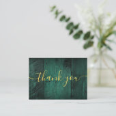 Carte De Placement Emerald Green Rustic Grange Mariage Merci (Debout devant)