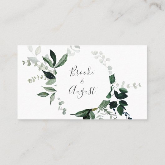 Carte De Placement Emerald Greenery Mariage plat (Dos)