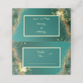 Carte De Placement émeraude or vert bijou mariage (Extérieur déplié)